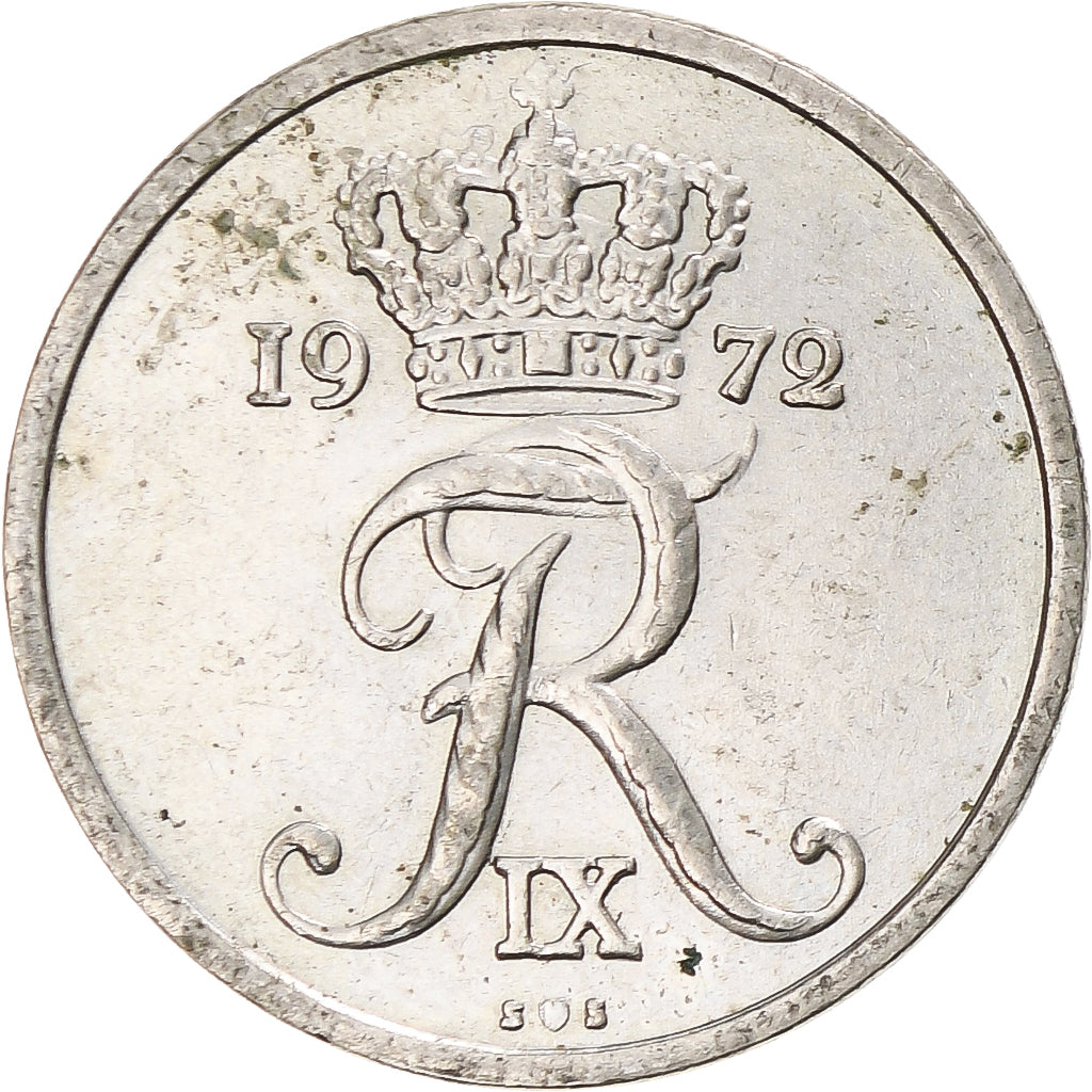 Moneda, Dinamarca, Frederik IX, 10 Öre, 1972, Copenhagen, MBC+, Cobre -