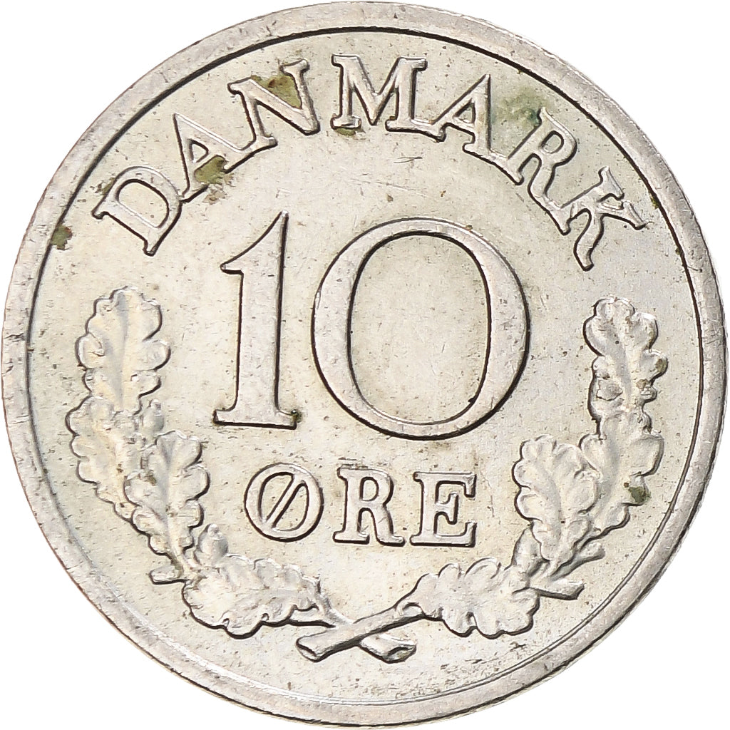 Moneda, Dinamarca, Frederik IX, 10 Öre, 1972, Copenhagen, MBC+, Cobre -