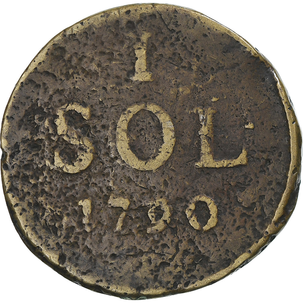 Coin, Luxembourg, Leopold II, Sol, 1790, Günzburg, VF(20-25), Copper, KM:15