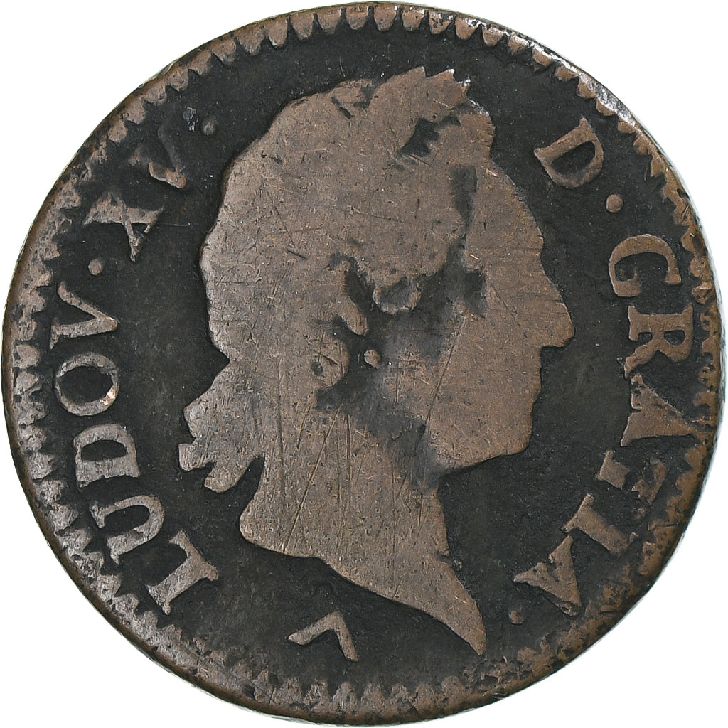 Coin, France, Louis XV, Demi sol à la vieille tête, 1/2 Sol, 1770, Lille