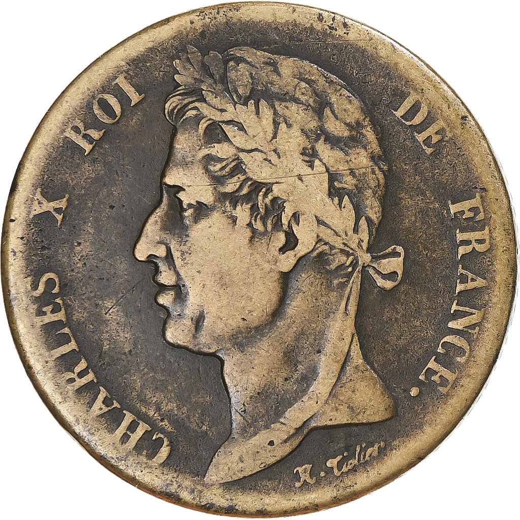 Moneta, Colonie francesi, Charles X, 5 Centimes, 1830, Paris, MB, Bronzo