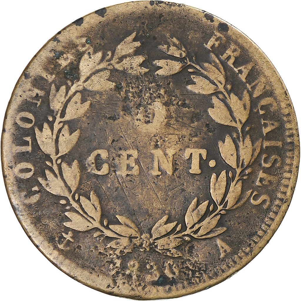Moneta, Colonie francesi, Charles X, 5 Centimes, 1830, Paris, MB, Bronzo