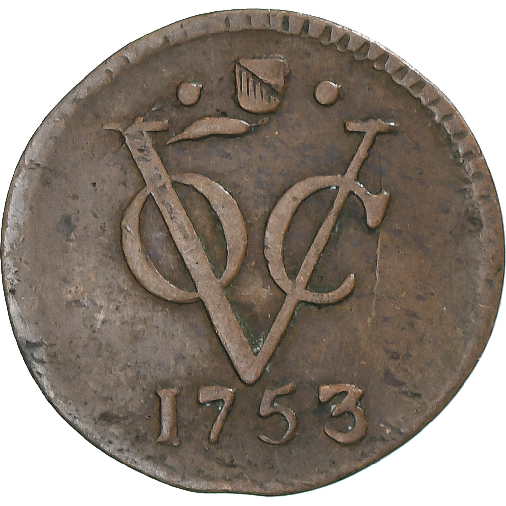 Coin, NETHERLANDS EAST INDIES, 1/2 Duit, 1754, Utrecht, VF(30-35), Copper
