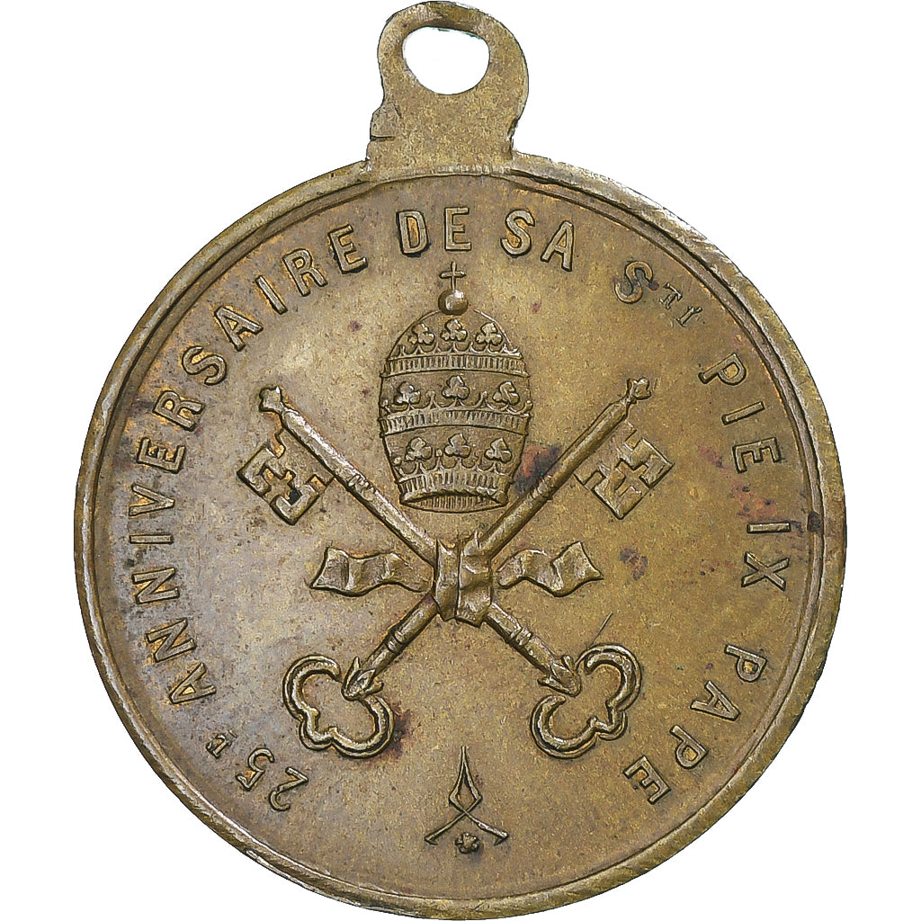 Vaticano, ficha, 1829, PIE IX, BB, Rame