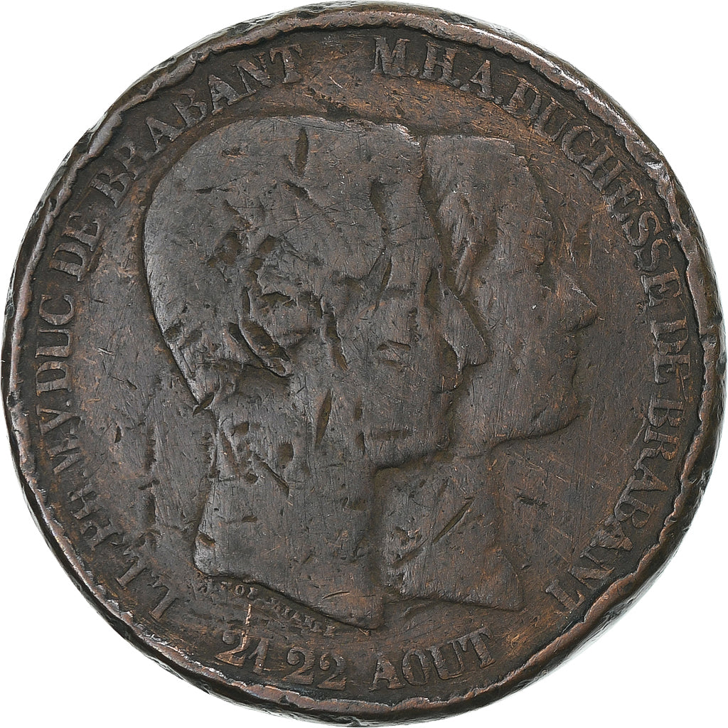 Bélgica, Medal, Léopold Ier, Mariage du Duc de Brabant, 1853, Wiener