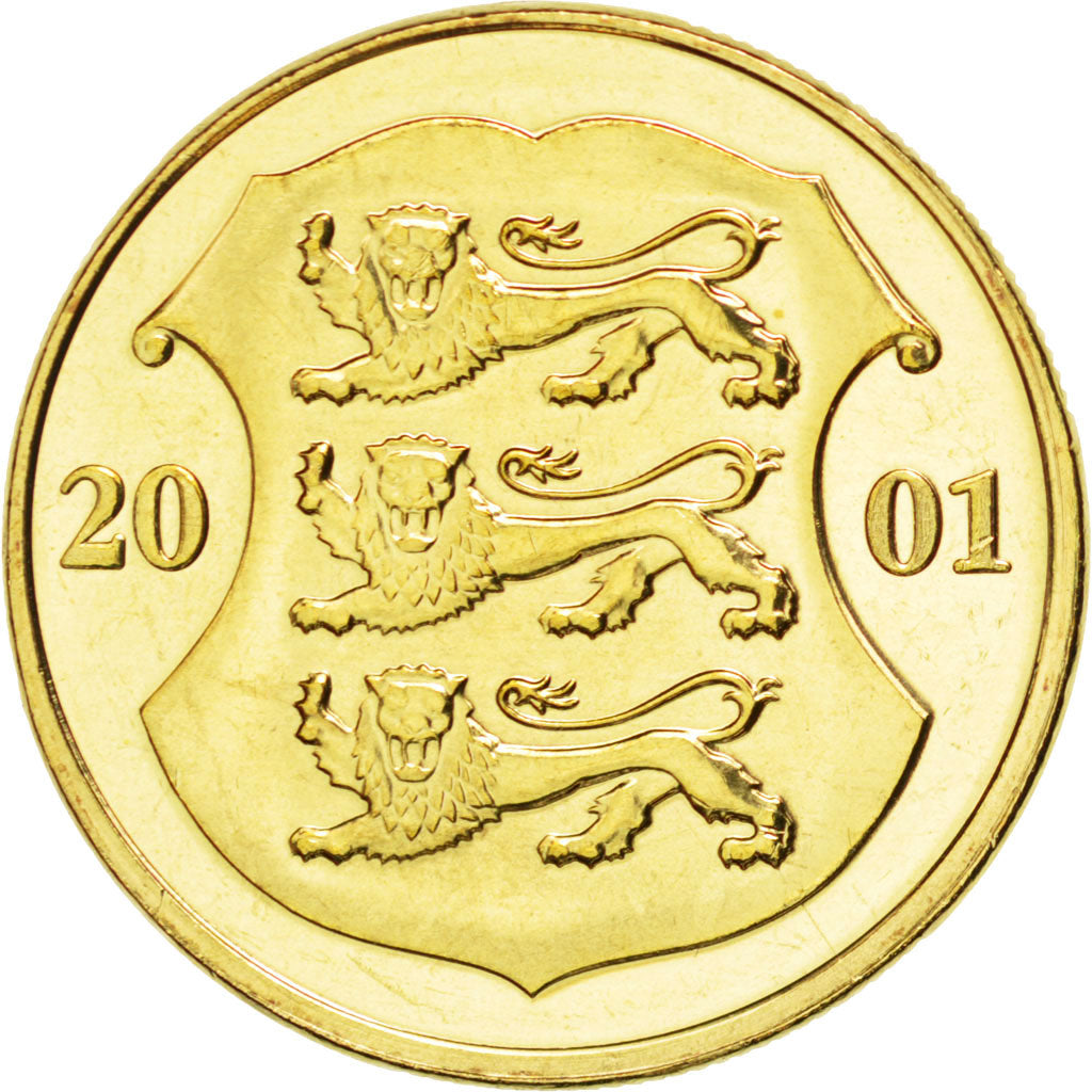 Coin, Estonia, Kroon, 2001, MS(63), Aluminum-Bronze, KM:35