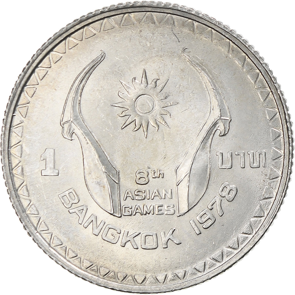 Coin, Thailand, Rama IX, Baht, 1978, VIII Jeux Asiatiques Bangkok, MS(63)