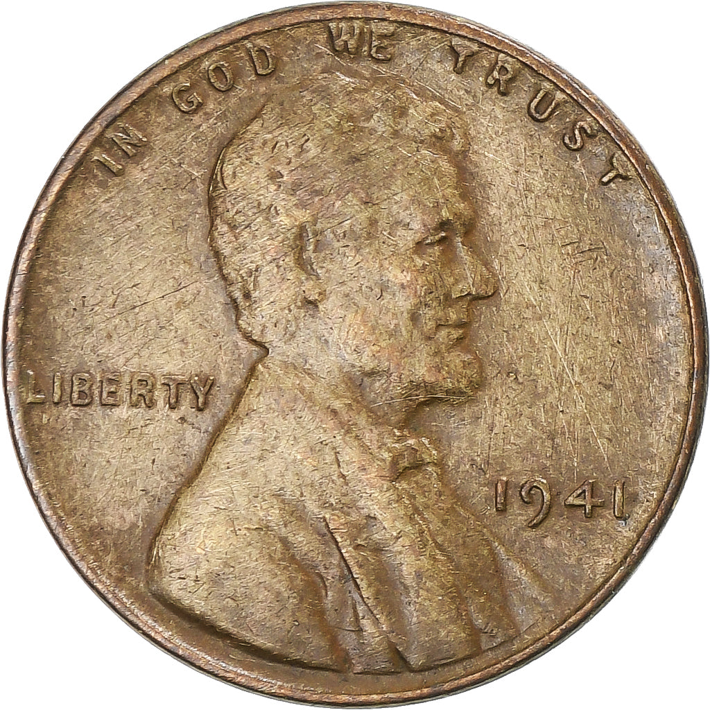 Monnaie, États-Unis, Lincoln Cent, Cent, 1941, U.S. Mint, Philadelphie, TB