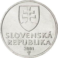 SLOVAKIA, 10 Halierov, 2001, KM #17, MS(63), Aluminum, 17, 0.72