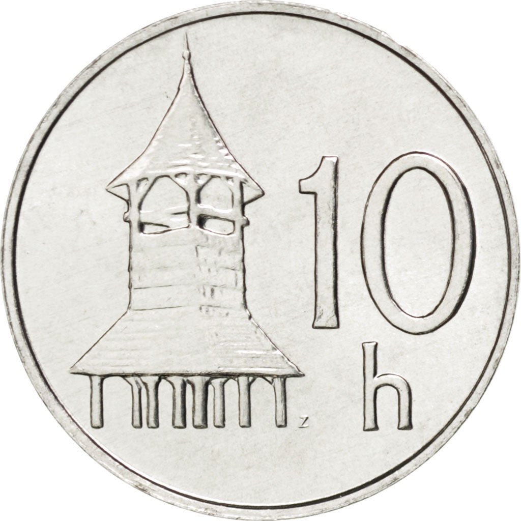 SLOVAKIA, 10 Halierov, 2001, KM #17, MS(63), Aluminum, 17, 0.72