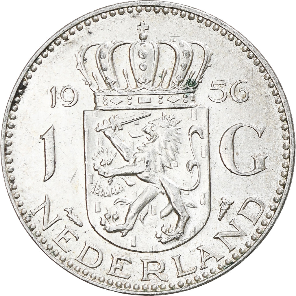 Moneda, Países Bajos, Juliana, Gulden, 1956, Utrecht, MBC, Plata, KM:184