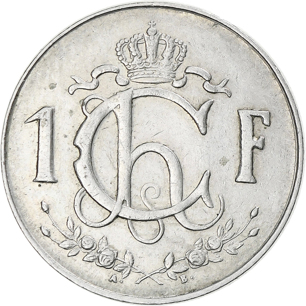 Coin, Luxembourg, Charlotte, Franc, 1955, EF(40-45), Copper-nickel, KM:46.2