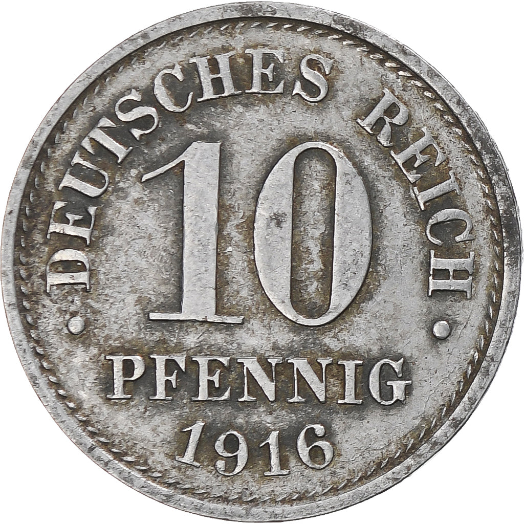 Moneta, NIEMCY - IMPERIUM, Wilhelm II, Pfennig, 1916, Karlsruhe, VF(30-35)