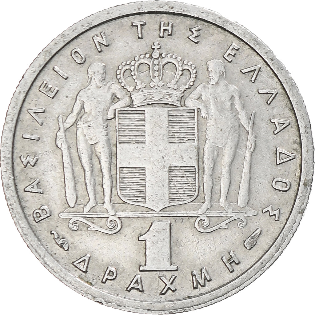 Münze, Griechenland, Paul I, Drachma, 1954, S+, Kupfer-Nickel, KM:81