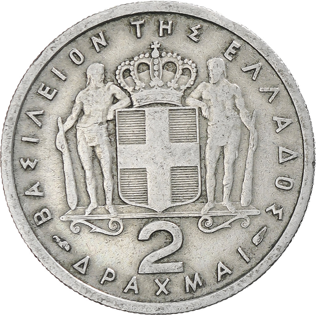 Monnaie, Grèce, Paul I, 2 Drachmai, 1954, TB+, Cupro-nickel, KM:82