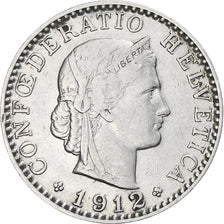 Münze, Schweiz, 20 Rappen, 1912, Bern, S+, Nickel, KM:29