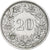 Moneta, Szwajcaria, 20 Rappen, 1956, Bern, AU(50-53), Miedź-Nikiel, KM:29a