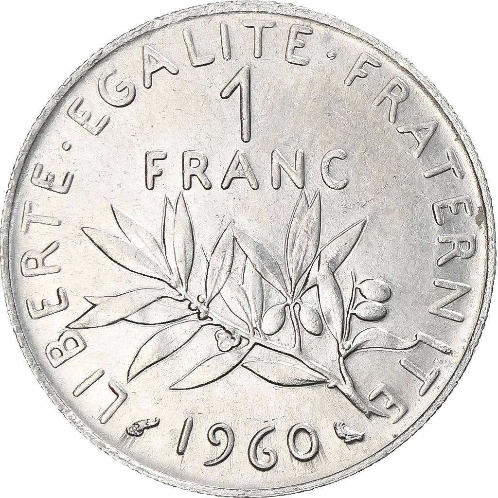 Moneta, Francia, Semeuse, Franc, 1960, Paris, SPL-, Nichel, KM:925.1