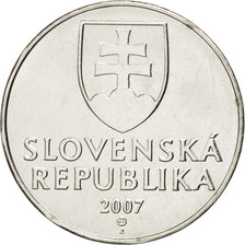 SLOVAKIA, 2 Koruna, 2007, KM #13, MS(63), Nickel Plated Steel, 22.5, 4.42