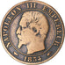 Moneda, Francia, Napoleon III, 5 Centimes, 1854, Paris, BC+, Bronce, Gadoury:152