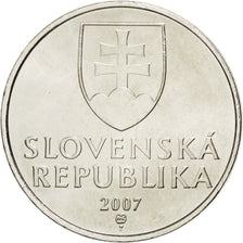 SLOVAKIA, 5 Koruna, 2007, KM #14, MS(63), Nickel Plated Steel, 24.75, 5.53
