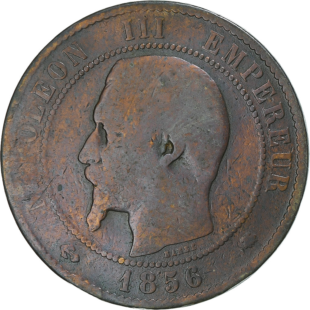 Münze, Frankreich, Napoleon III, Napoléon III, 10 Centimes, 1856, Strasbourg