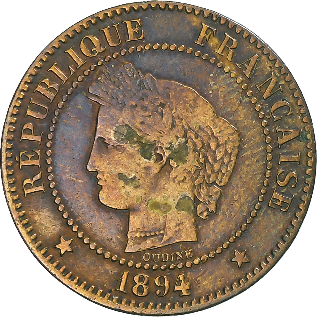 Coin, France, Cérès, 2 Centimes, 1894, Paris, VF(20-25), Bronze, KM:827.1