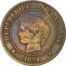 Coin, France, Cérès, 2 Centimes, 1894, Paris, VF(20-25), Bronze, KM:827.1