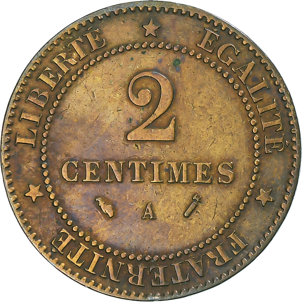 Coin, France, Cérès, 2 Centimes, 1894, Paris, VF(20-25), Bronze, KM:827.1