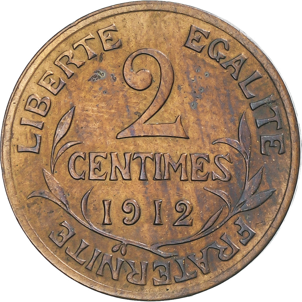 Munten, Frankrijk, Dupuis, 2 Centimes, 1912, Paris, ZF, Bronzen, KM:841