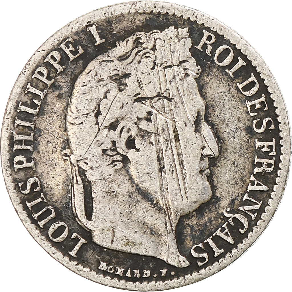 Moneta, Francia, Louis-Philippe, 1/2 Franc, 1839, Paris, MB, Argento, KM:741.1
