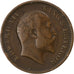 Monnaie, Inde britannique, Edward VII, 1/4 Anna, 1907, Calcutta, TB+, Bronze