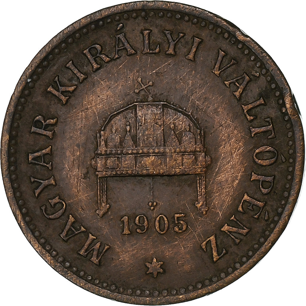 Ungheria, Franz Joseph I, 2 Filler, 1905, Kormoczbanya, Bronzo, MB+, KM:481