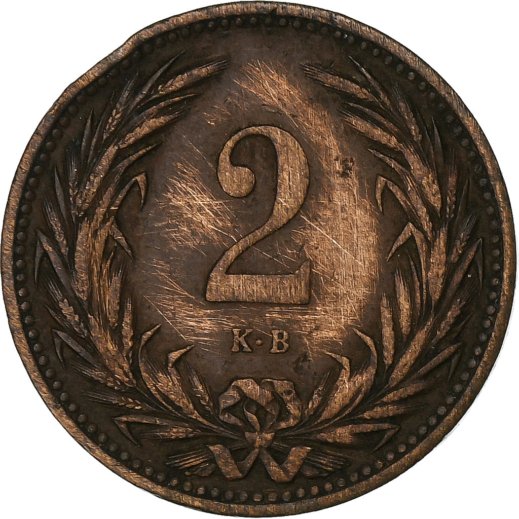 Ungheria, Franz Joseph I, 2 Filler, 1905, Kormoczbanya, Bronzo, MB+, KM:481