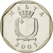 Coin, Malta, 5 Cents, 2005, MS(63), Copper-nickel, KM:95