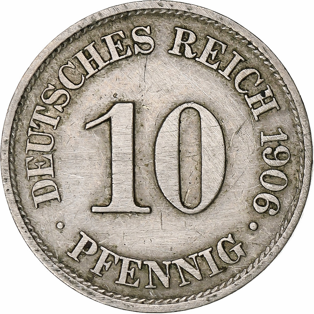 NIEMCY - IMPERIUM, Wilhelm II, 10 Pfennig, 1906, Berlin, Miedź-Nikiel