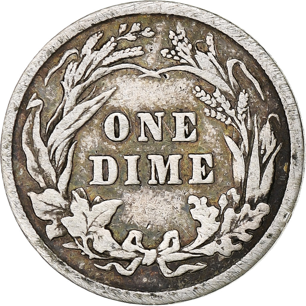 United States, Dime, Barber Dime, 1902, U.S. Mint, Silver, VF(20-25), KM:113