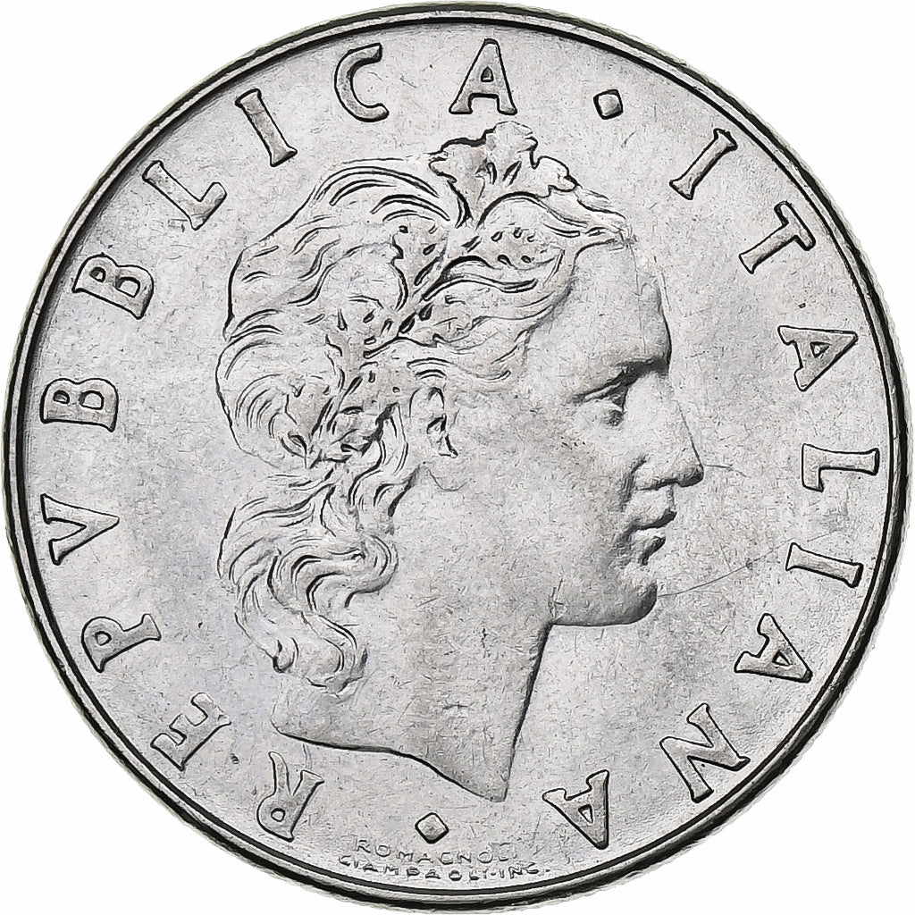 Italie, 50 Lire, 1978, Rome, TTB+, Acier inoxydable, KM:95.1