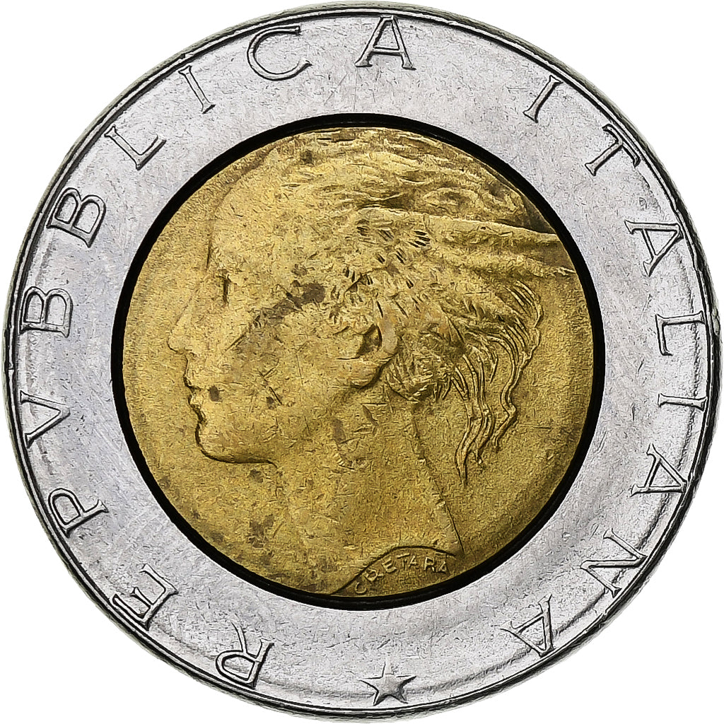 Itália, 500 Lire, 1990, Rome, VF(30-35), Bimetálico, KM:111