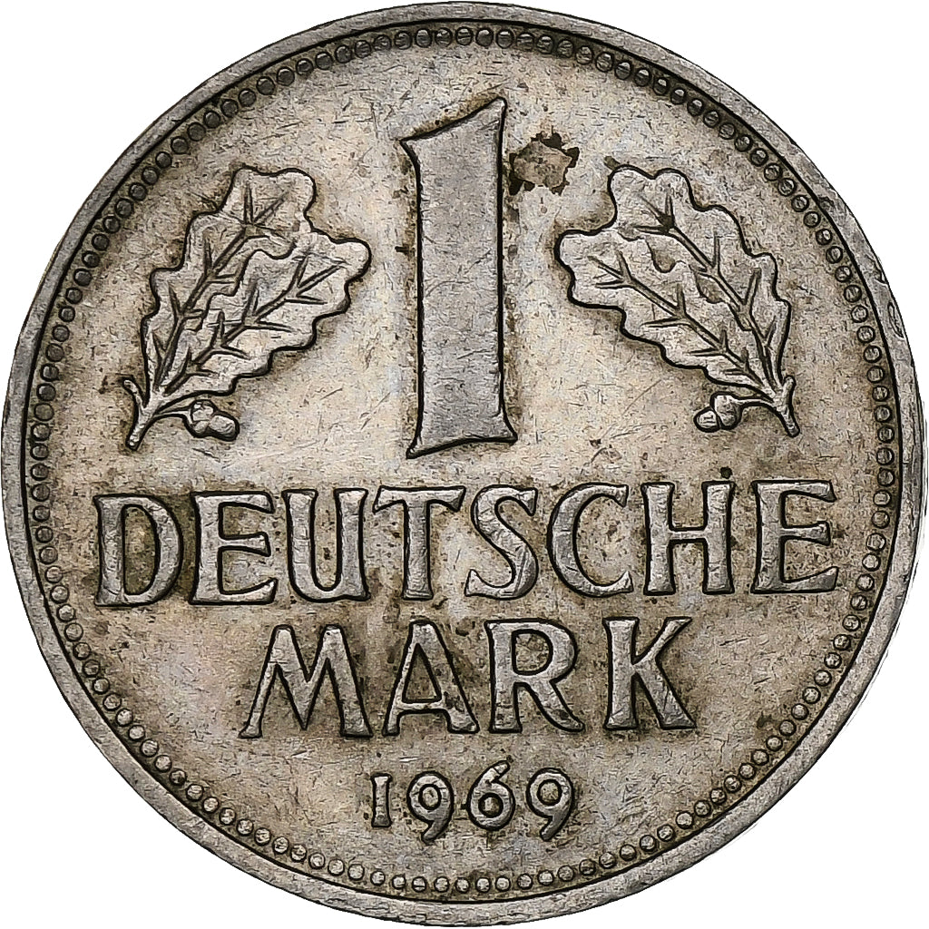 GERMANIA - REPUBBLICA FEDERALE, Mark, 1969, Stuttgart, BB, Rame-nichel, KM:110