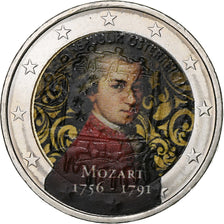 Austria, 2 Euro, Mozart, Colourized, SC, Bimetálico
