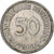 GERMANIA - REPUBBLICA FEDERALE, 50 Pfennig, 1950, Karlsruhe, MB+, Rame-nichel