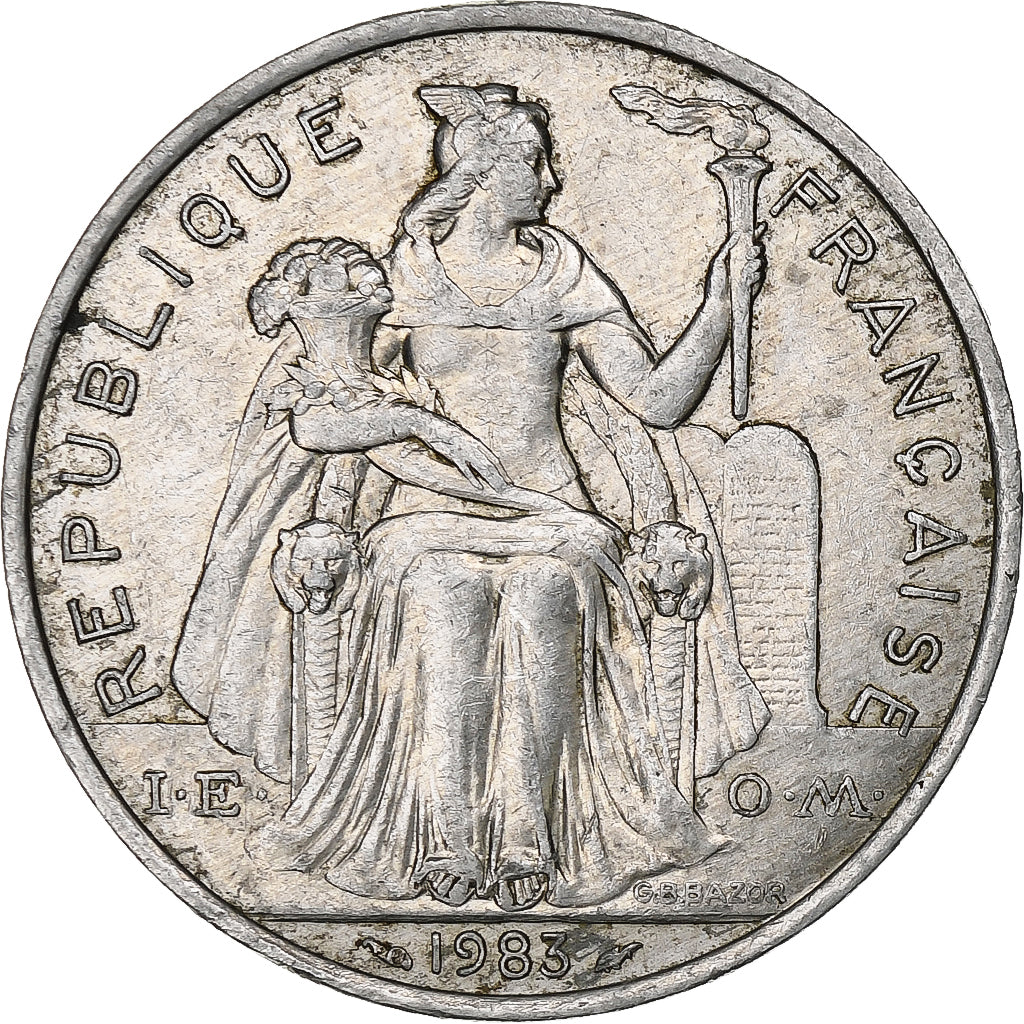 Nouvelle-Calédonie, 5 Francs, 1983, Paris, Aluminium, TB+, KM:16