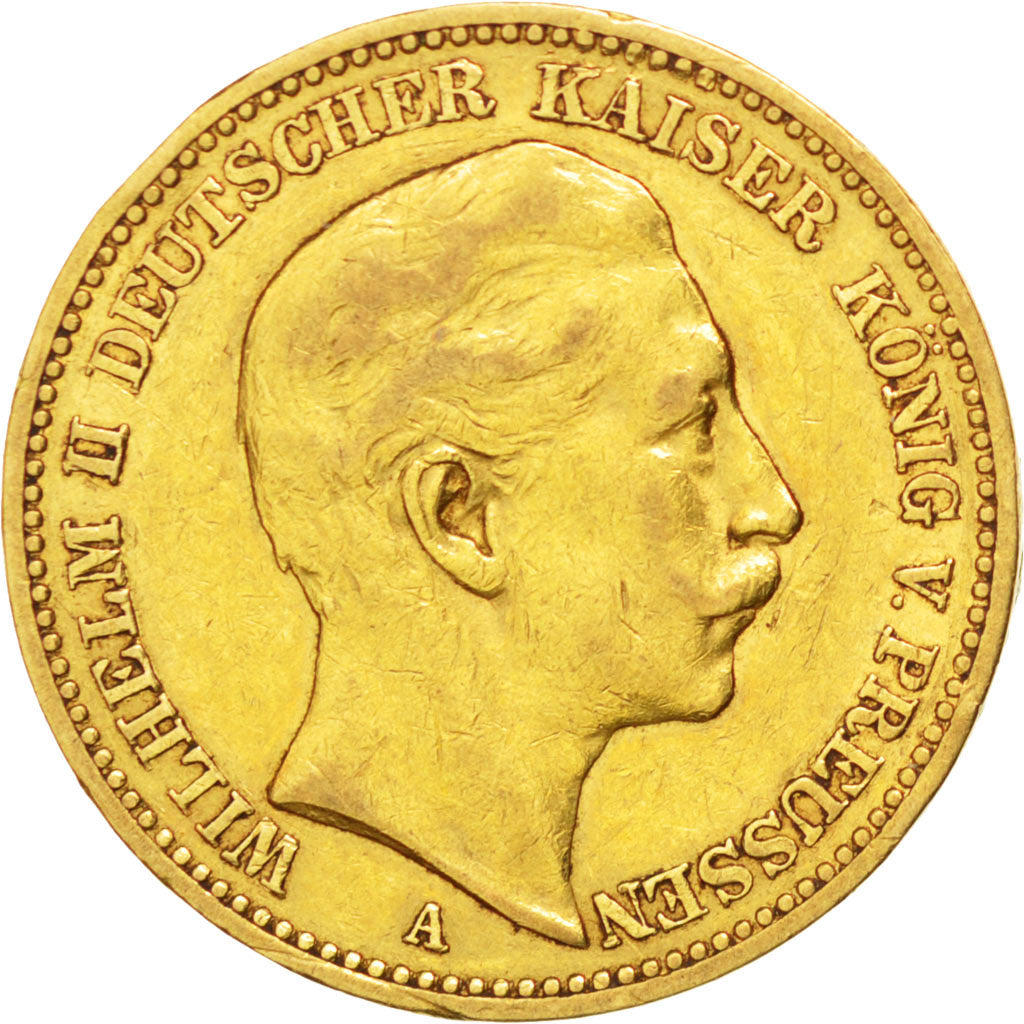 German States, 20 Mark, 1889, Berlin, KM #516, EF(40-45), Gold, 7.91