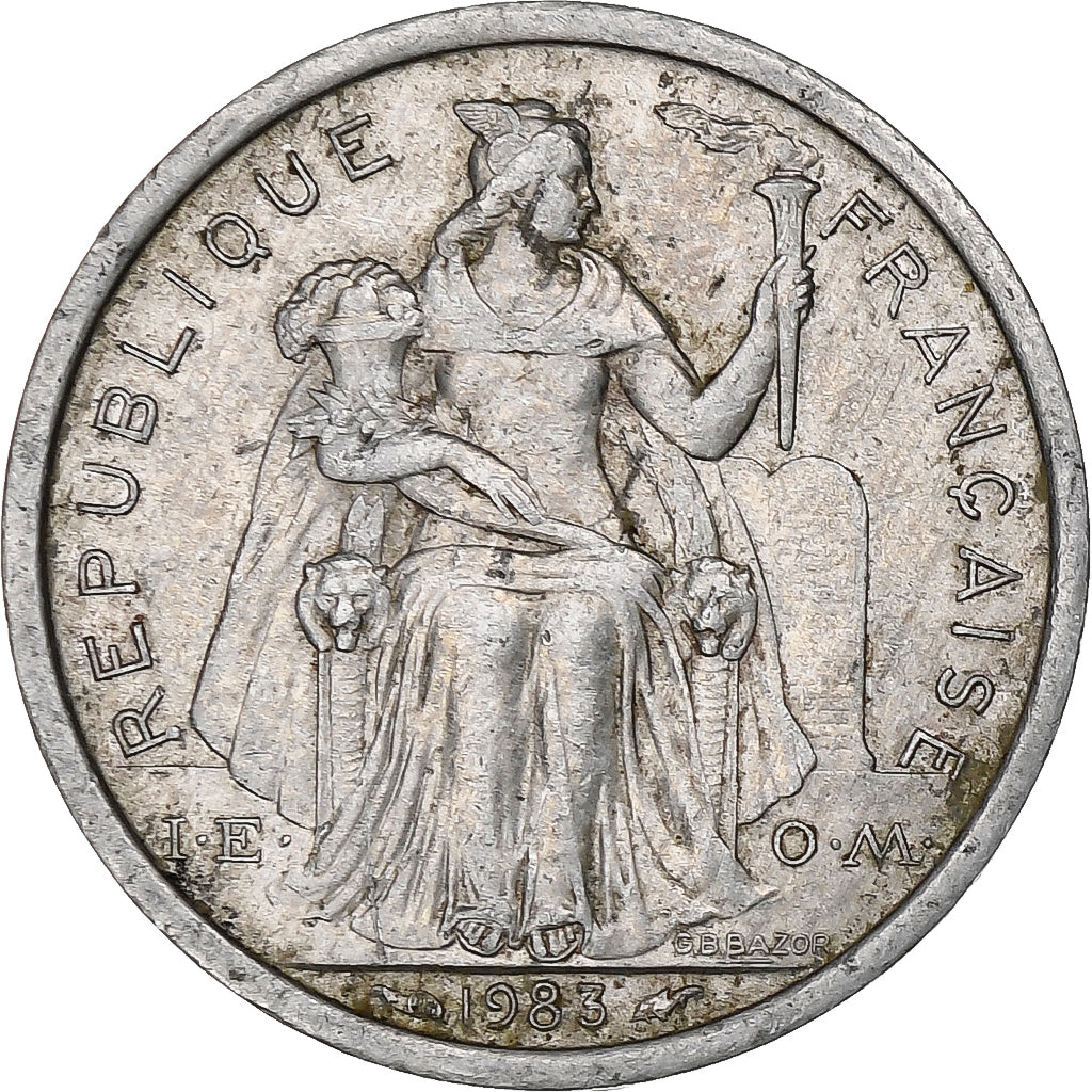 French Polynesia, Franc, 1983, Paris, Aluminium, S+, KM:11