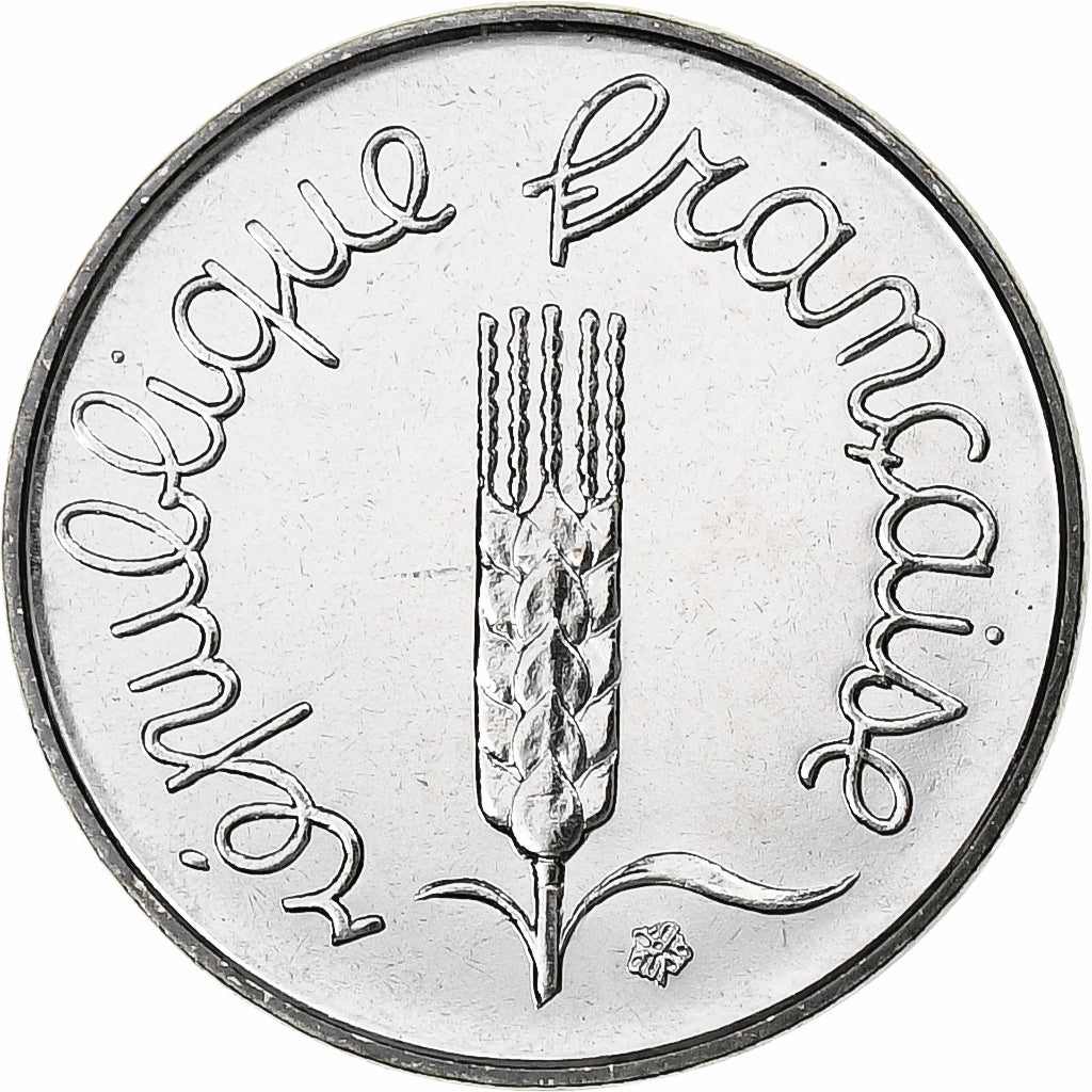 France, Centime, Épi, 1987, Paris, FDC, Stainless Steel, MS(65-70), KM:928