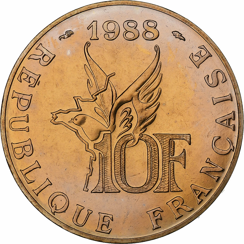 Frankrijk, 10 Francs, Roland Garros, 1988, Paris, FDC, Aluminum-Bronze, FDC