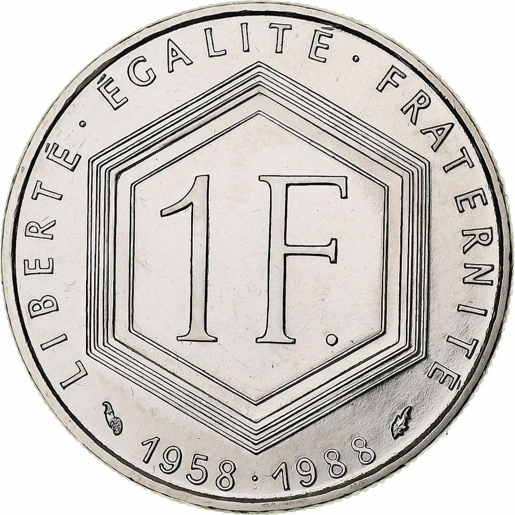 France, Franc, Charles de Gaulle, 1988, Paris, FDC, Nickel, FDC, Gadoury:475