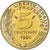 França, 5 Centimes, Marianne, 1990, Paris, FDC, Alumínio-Bronze, MS(65-70)