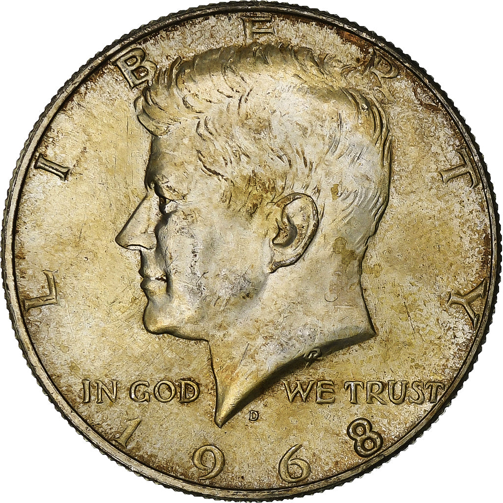 United States, Half Dollar, John F. Kennedy, 1968, Denver, Silver, EF(40-45)